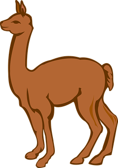 Brown Llama Vector Illustration PNG