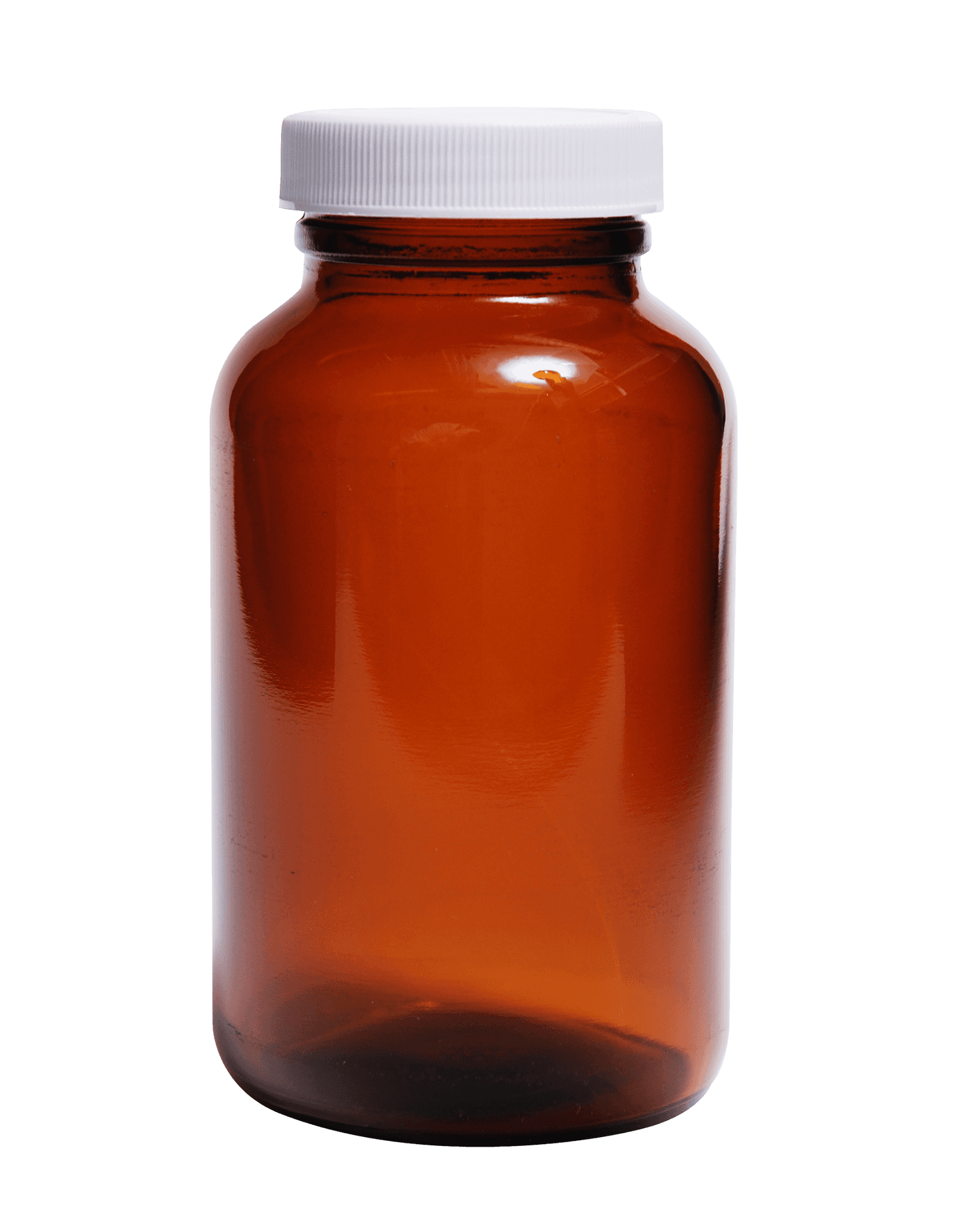 Brown Medicine Bottle White Cap PNG