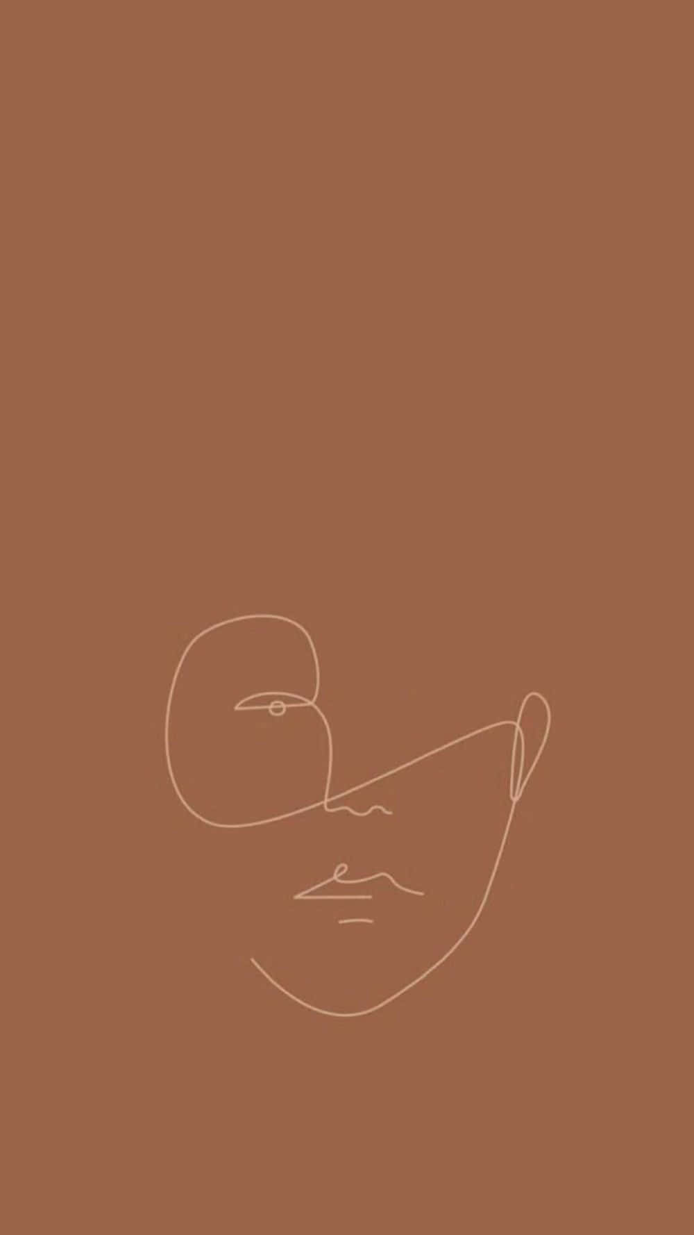 Brown Minimalist Face Wallpaper
