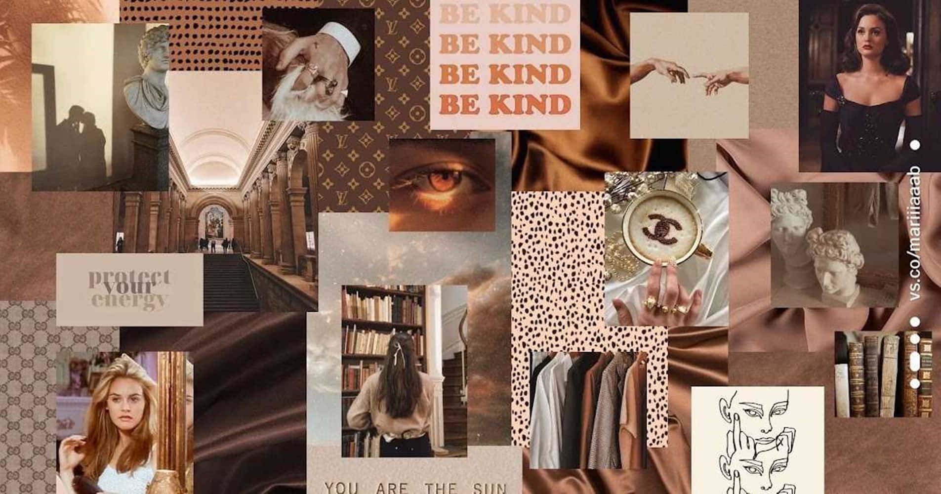 A Collage Of Pictures With The Words Be Kind Wallpaper