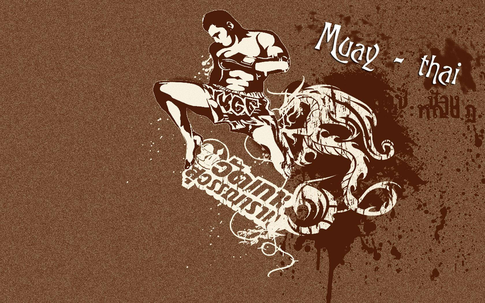 Brun Muay Thai boksning handsker mønstret design Wallpaper