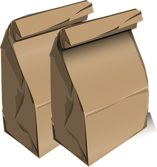 Brown Paper Bags Illustration PNG