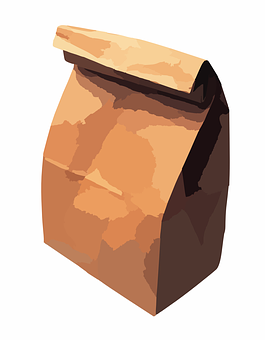 Brown Paper Lunch Bag Illustration PNG