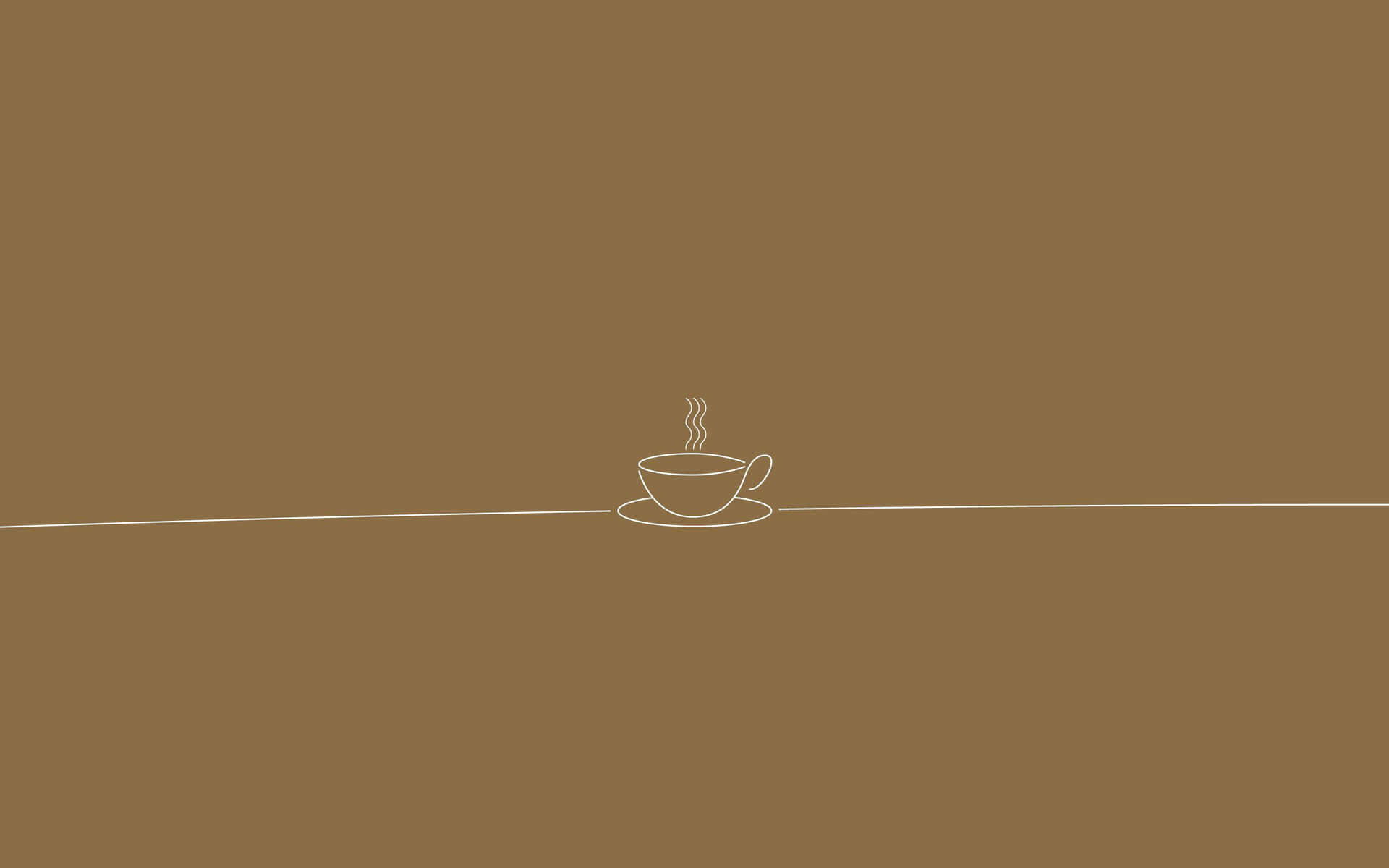 Brown Pastel Aesthetic Minimalist Coffee Cup Wallpaper