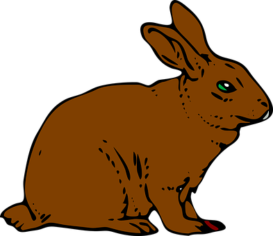 Brown Rabbit Illustration PNG
