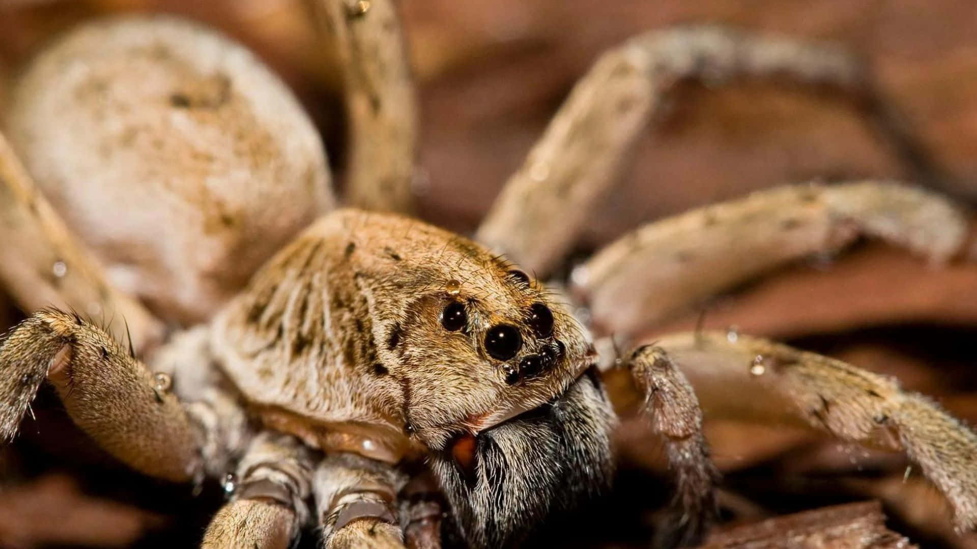 Up-close view of a Brown Recluse Spider in its habitat Wallpaper