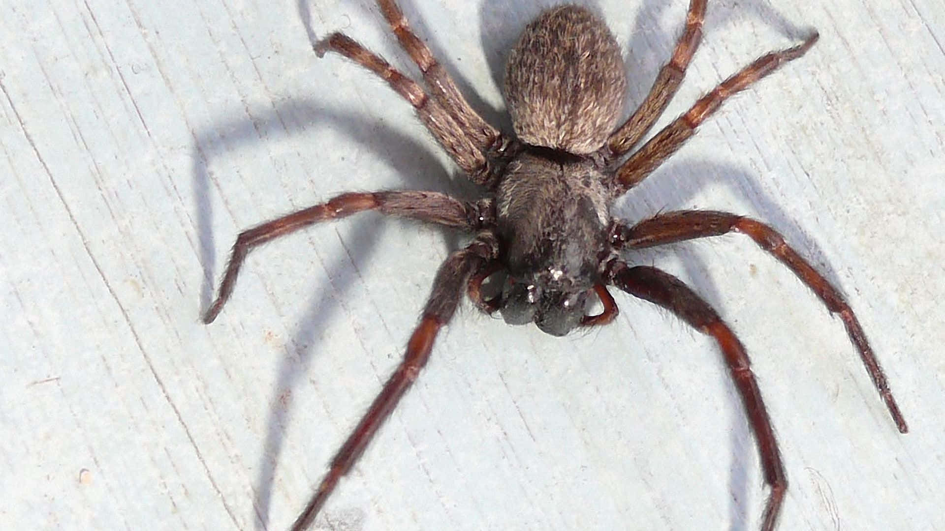 Close-up of a Brown Recluse Spider in its natural habitat Wallpaper