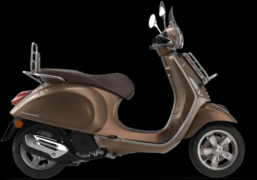 Brown Retro Scooter Profile View PNG
