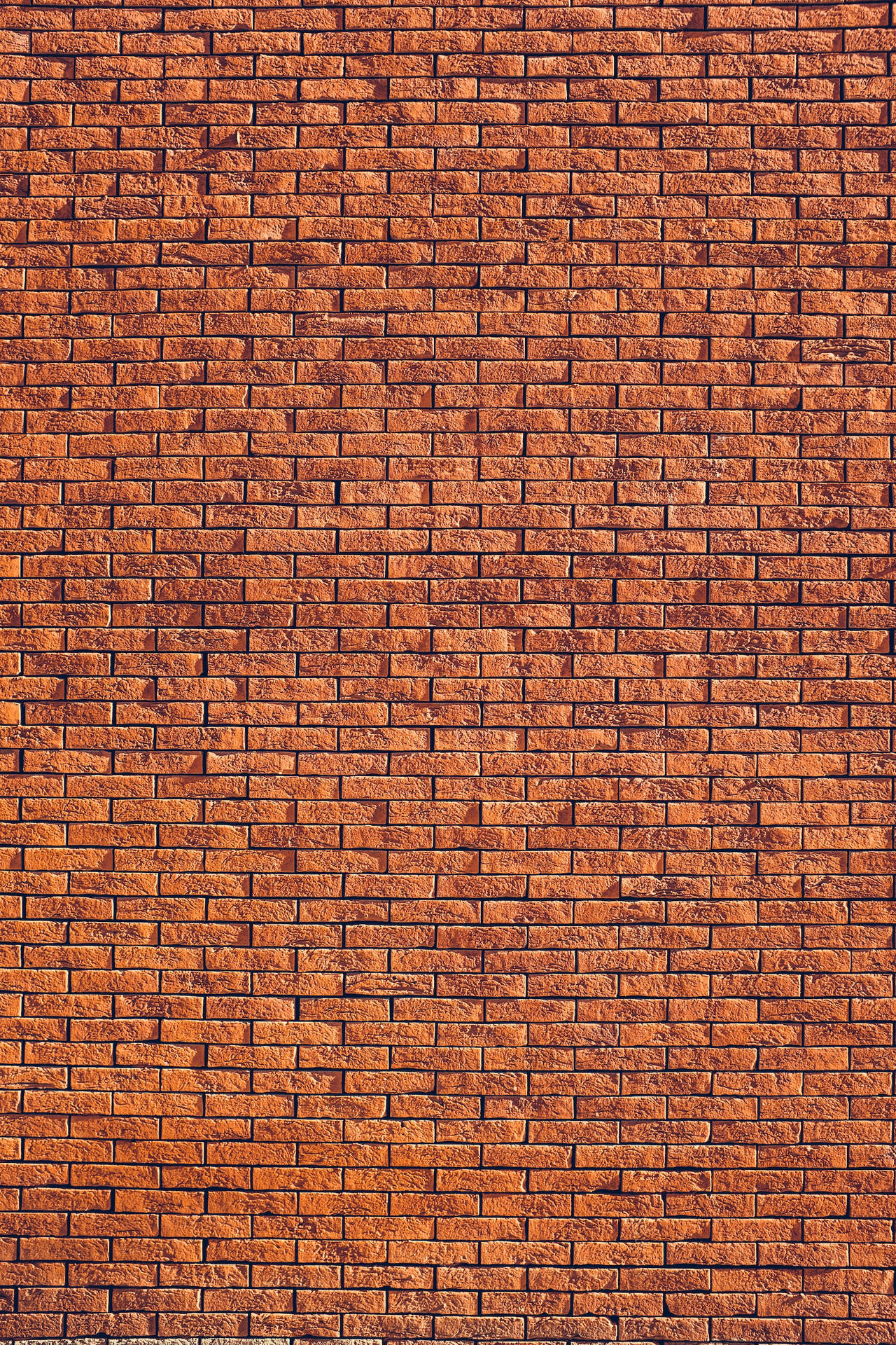 Brown Running Brick Wall Wallpaper