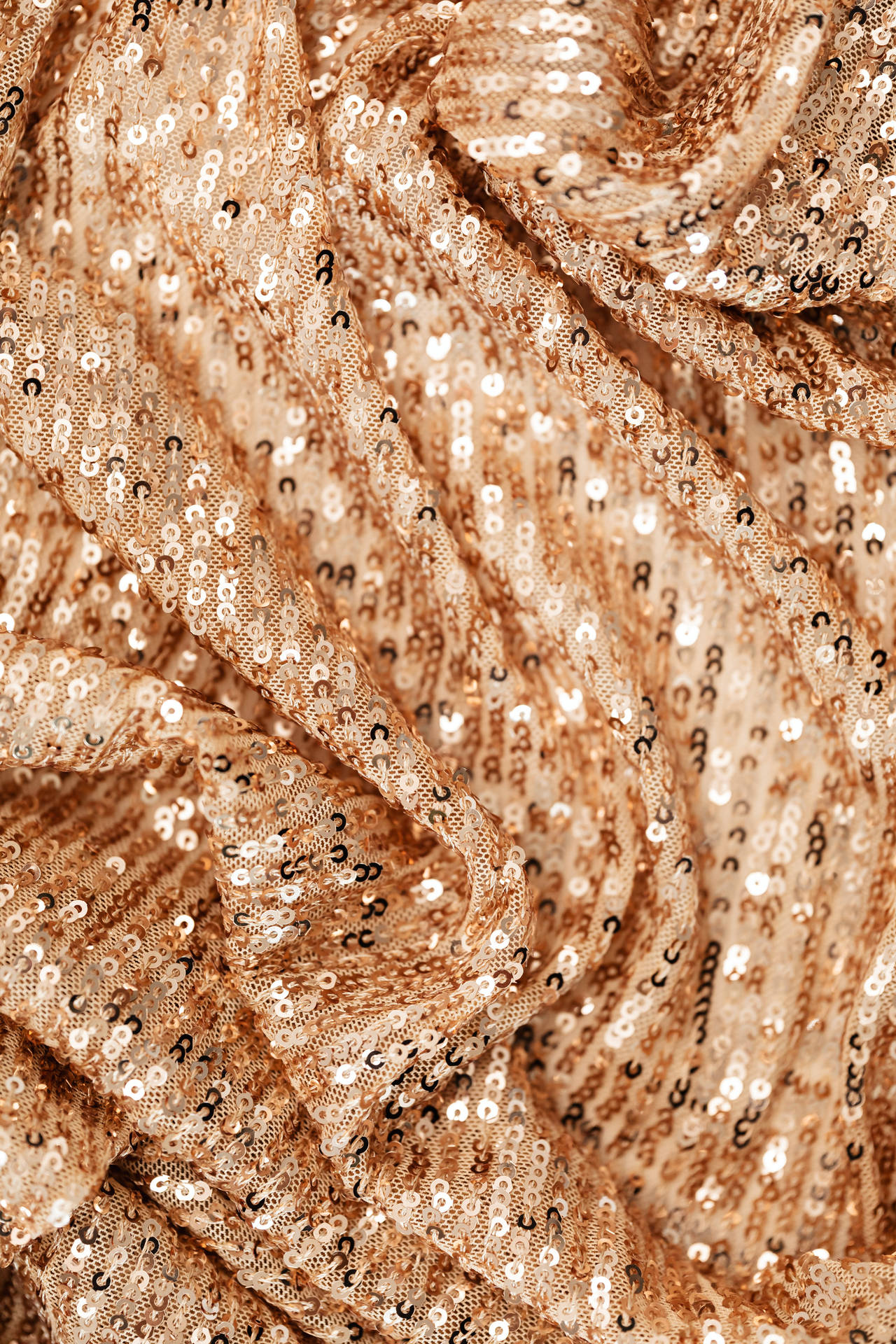 Brown Sequined Textured Cloth Wallpaper