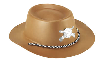 Brown Sheriff Hatwith Star Badge PNG