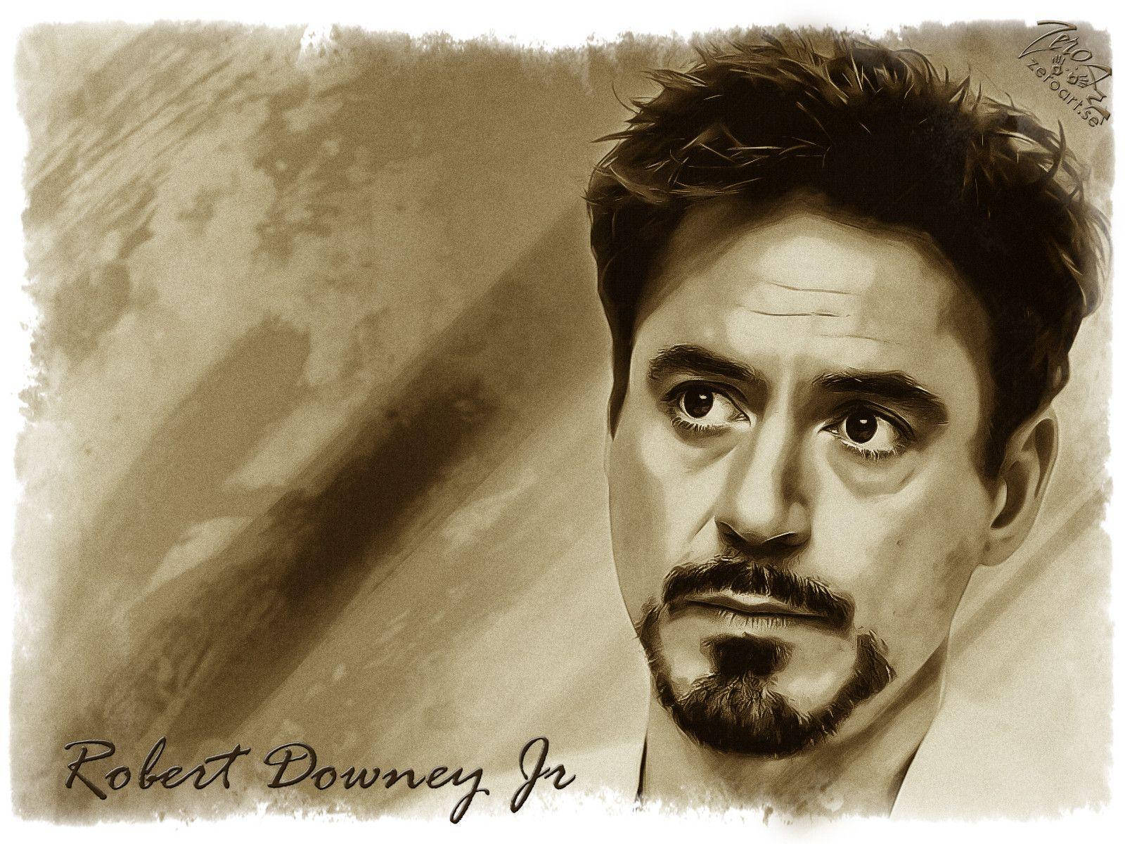 Brown Sketch Robert Downey Jr. Wallpaper