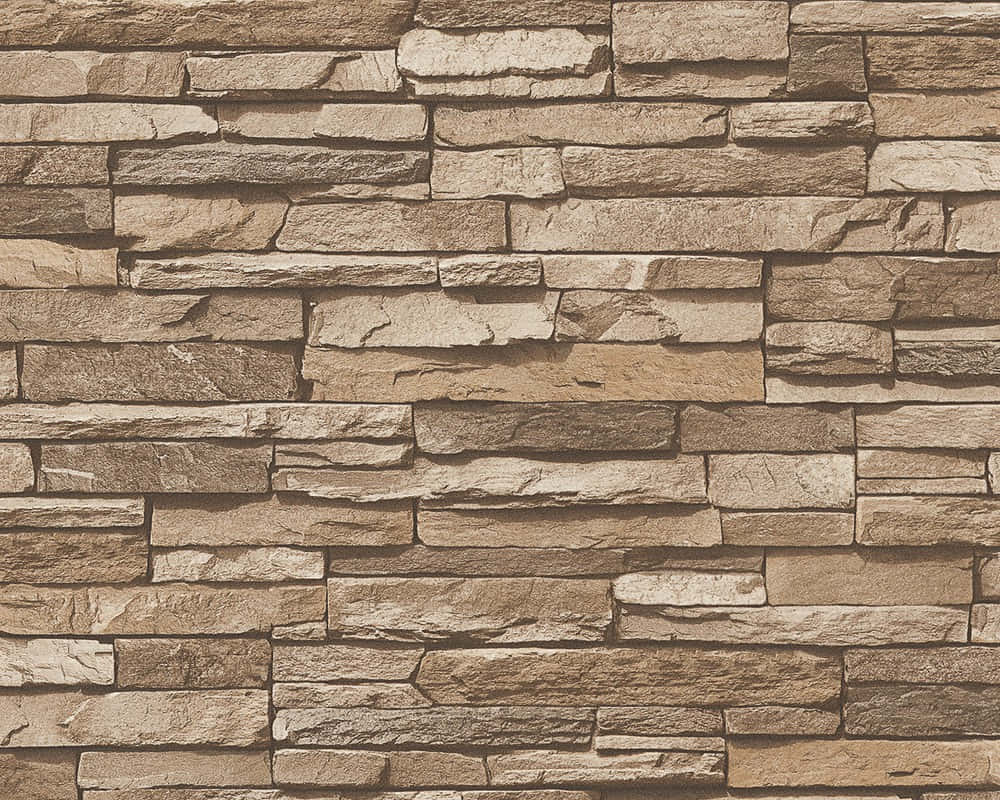 Elegant Brown Stone Wall Texture Wallpaper