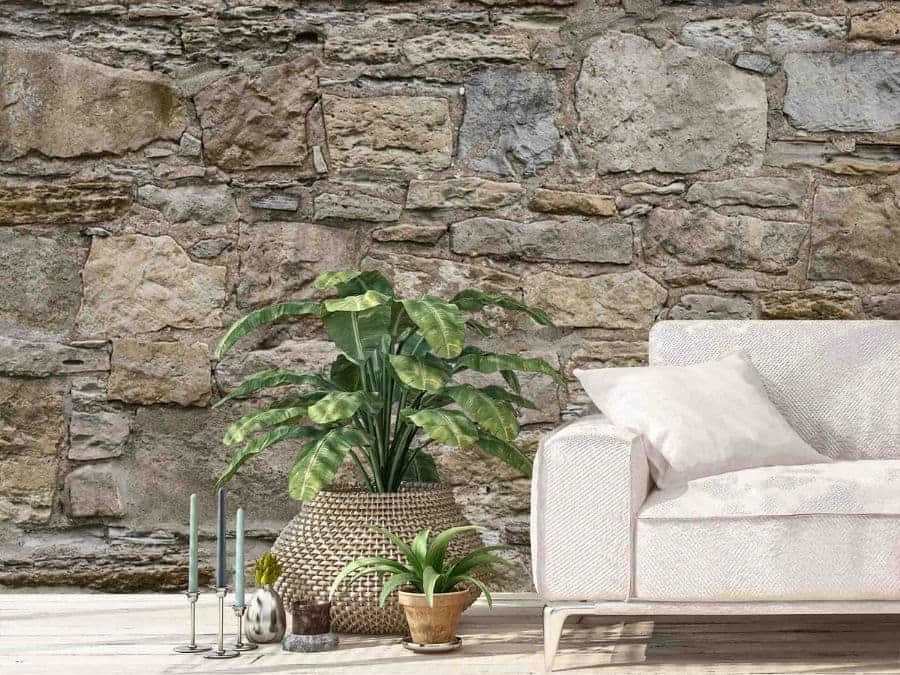 Beautiful Brown Stone Wall Wallpaper