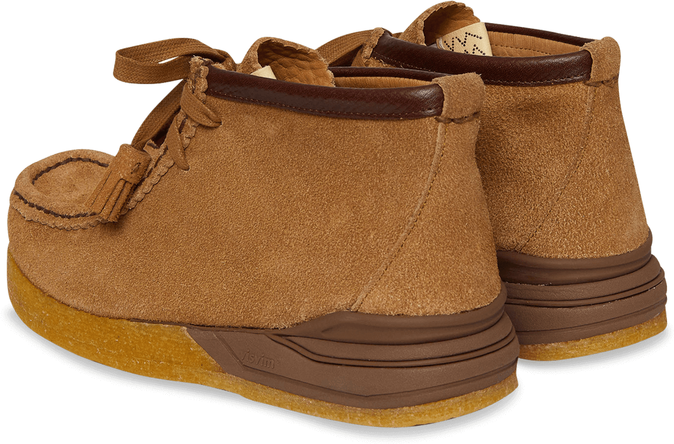 Brown Suede Hiking Boots PNG
