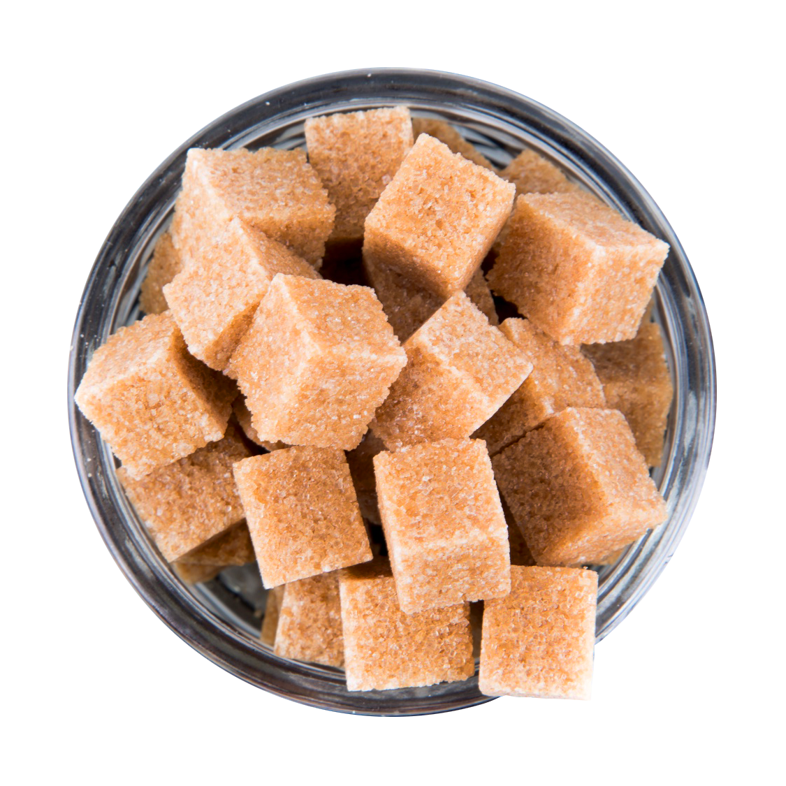 Brown Sugar Cubes Top View PNG