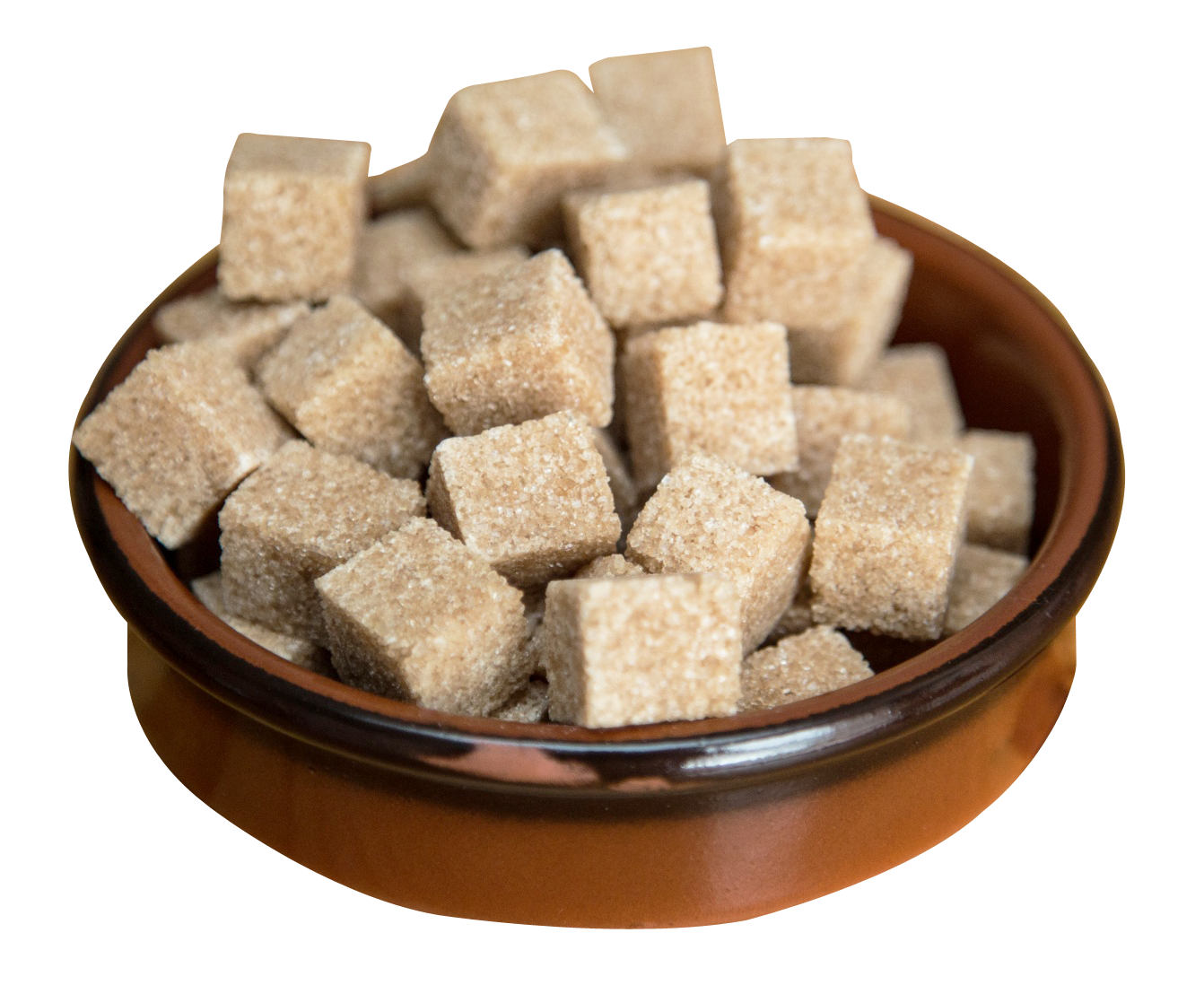 Brown Sugar Cubesin Ceramic Bowl PNG