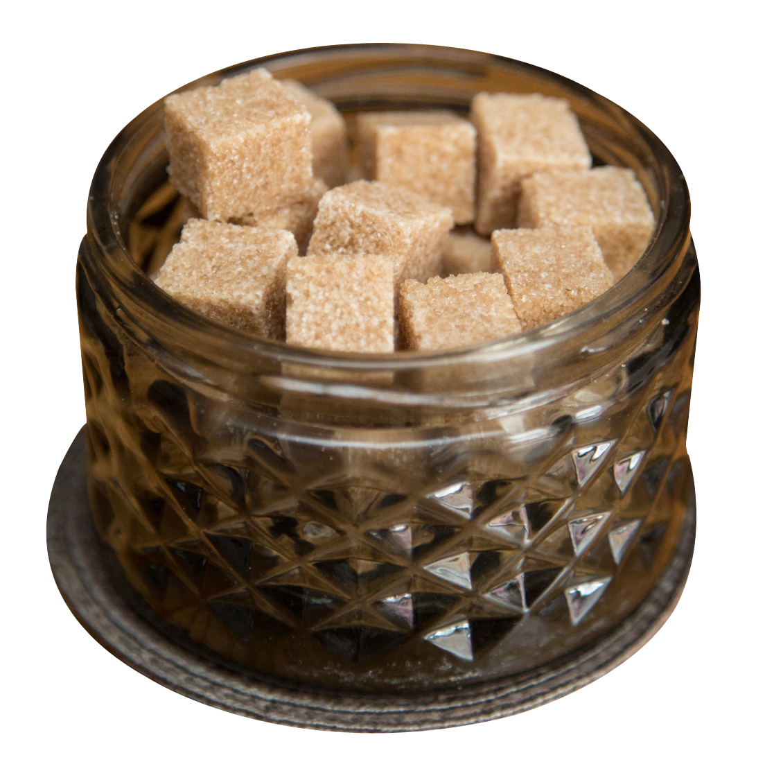 Brown Sugar Cubesin Glass Jar PNG