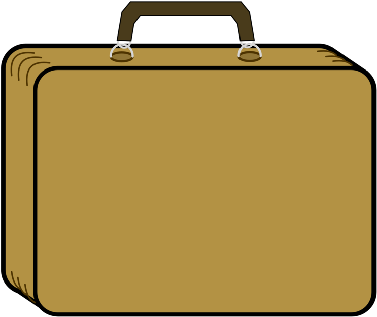 Brown Suitcase Cartoon Illustration PNG