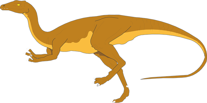 Brown Theropod Dinosaur Illustration PNG