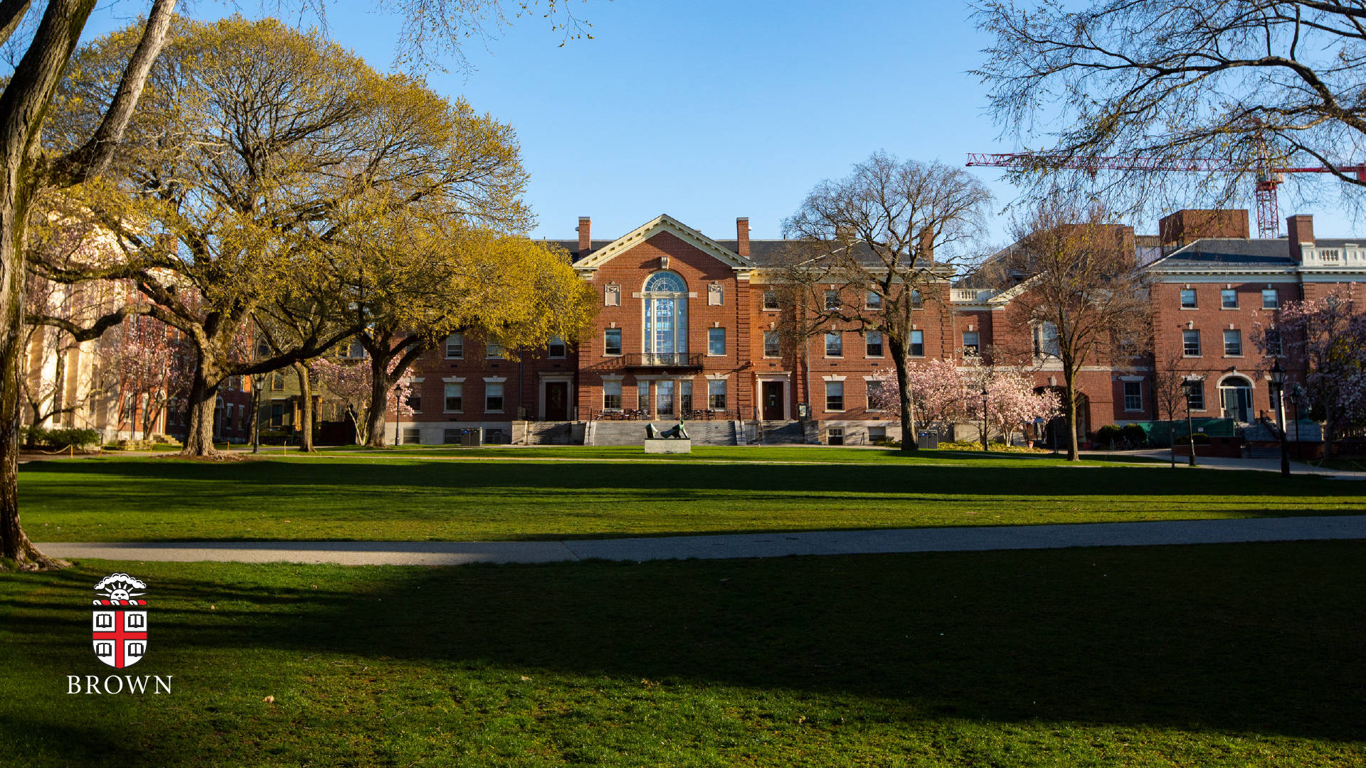 Brown University Building With Wide Lawn Wallpaper