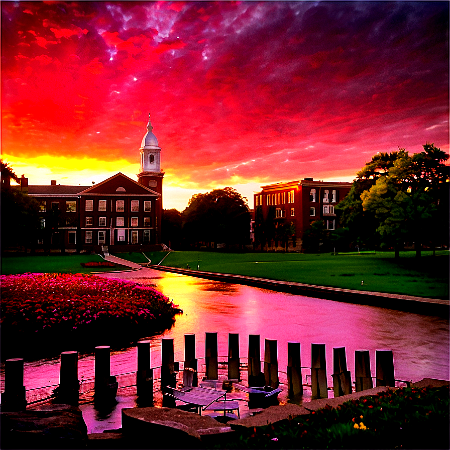 Brown University Campus Sunset Png 06252024 PNG