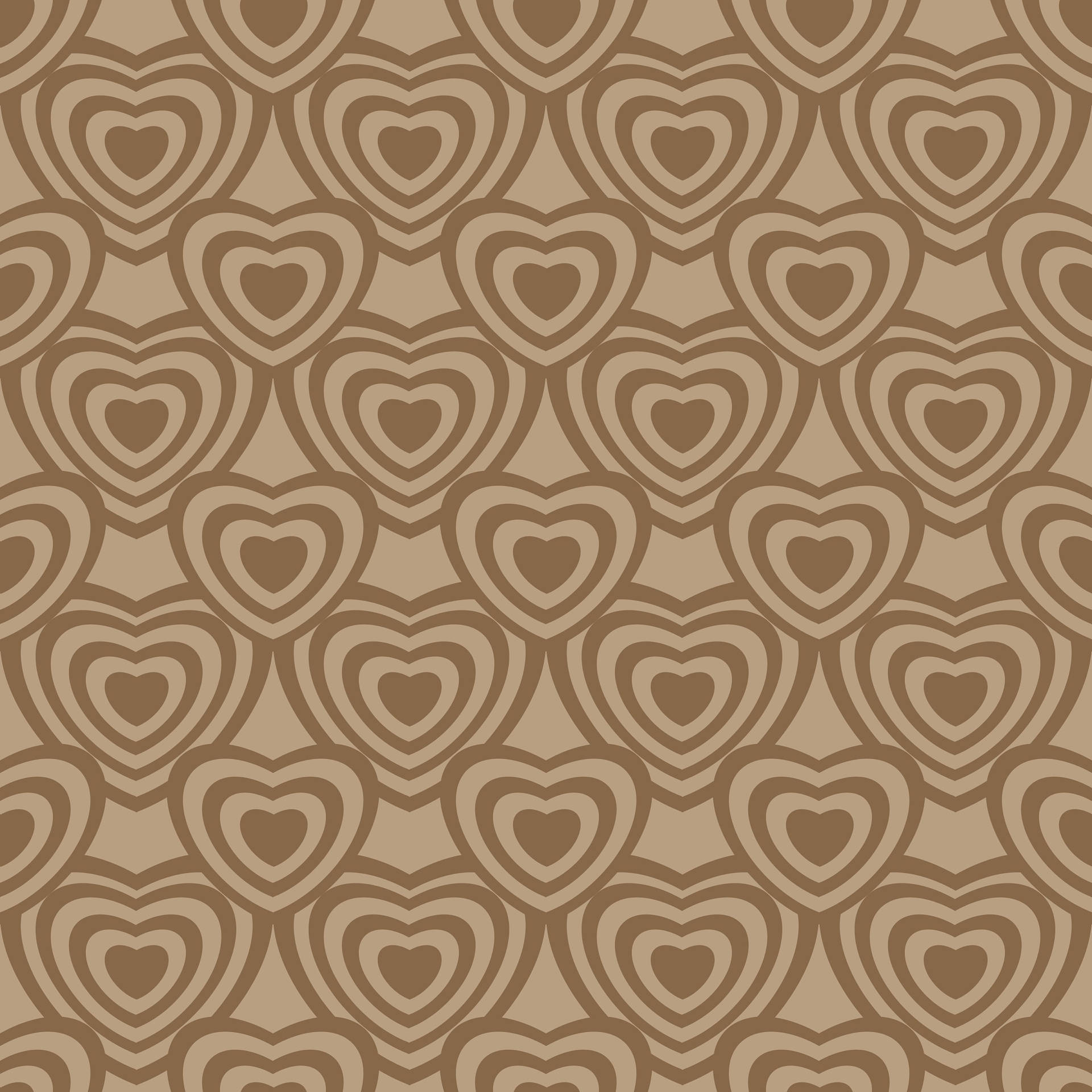 Brown Wildflower Heart Pattern Background