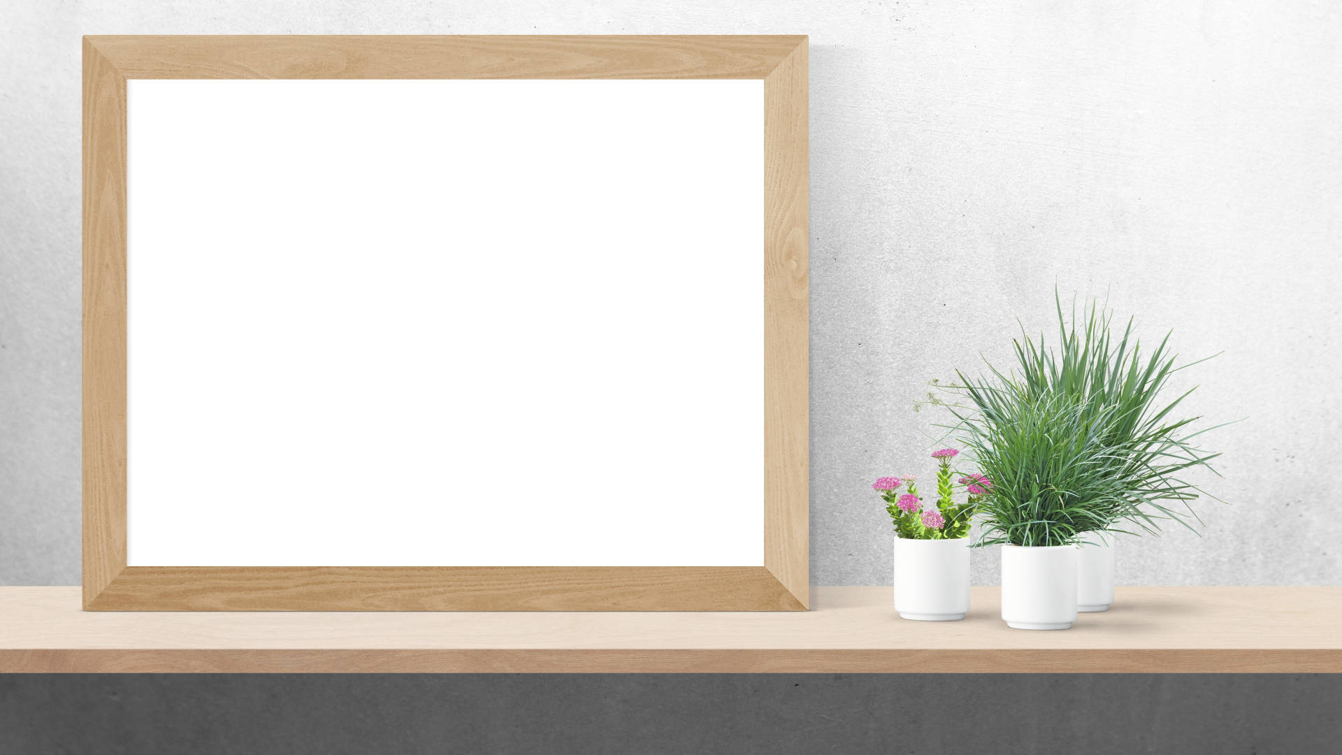 Elegant Brown Wooden Frame with Blank Space for an Artistic Mockup Poster Wallpaper