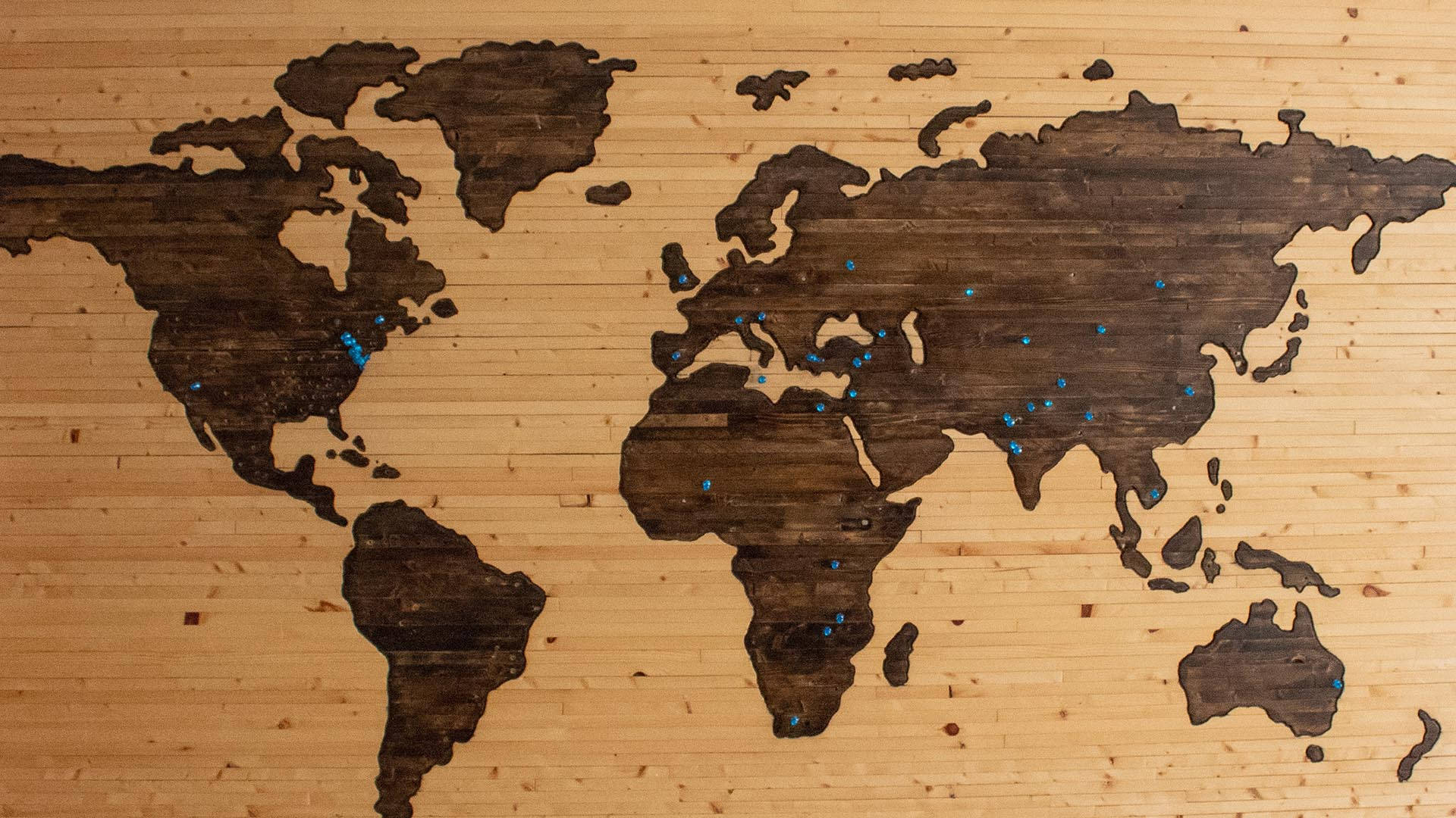Brown Wooden Globe Texture Background