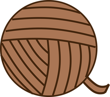 Brown Yarn Ball Illustration PNG