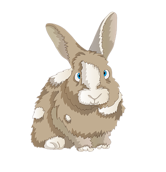 Brownand White Cartoon Rabbit PNG