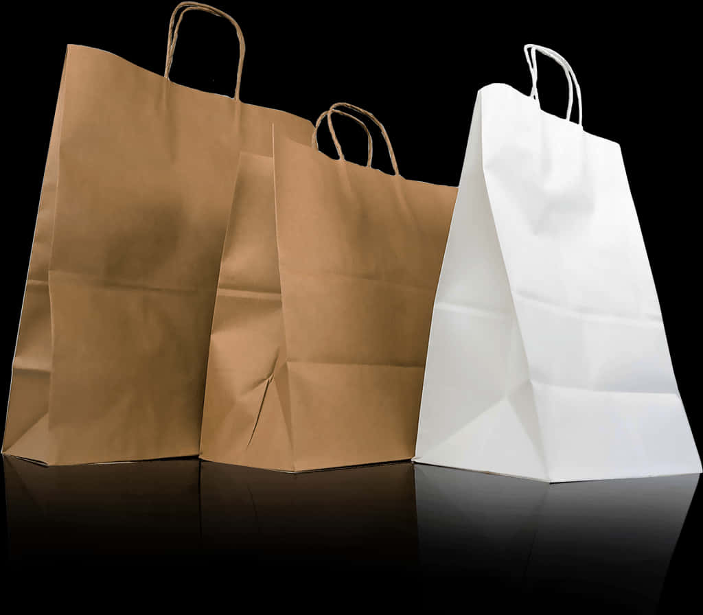 Brownand White Paper Tote Bags PNG
