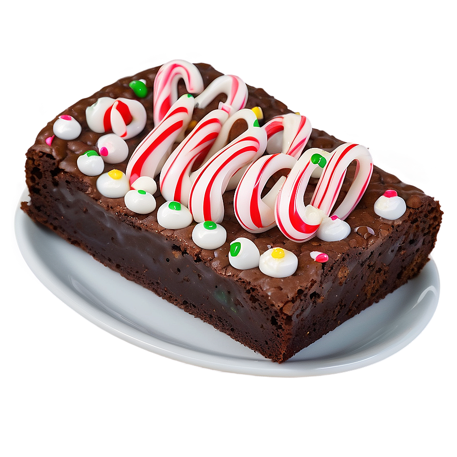 Brownie With Candy Cane Pieces Png Obh53 PNG