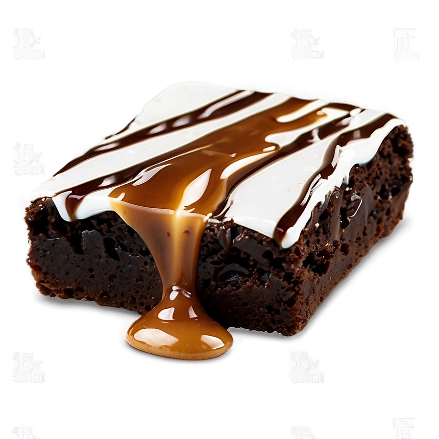 Brownie With Caramel Drizzle Png 9 PNG