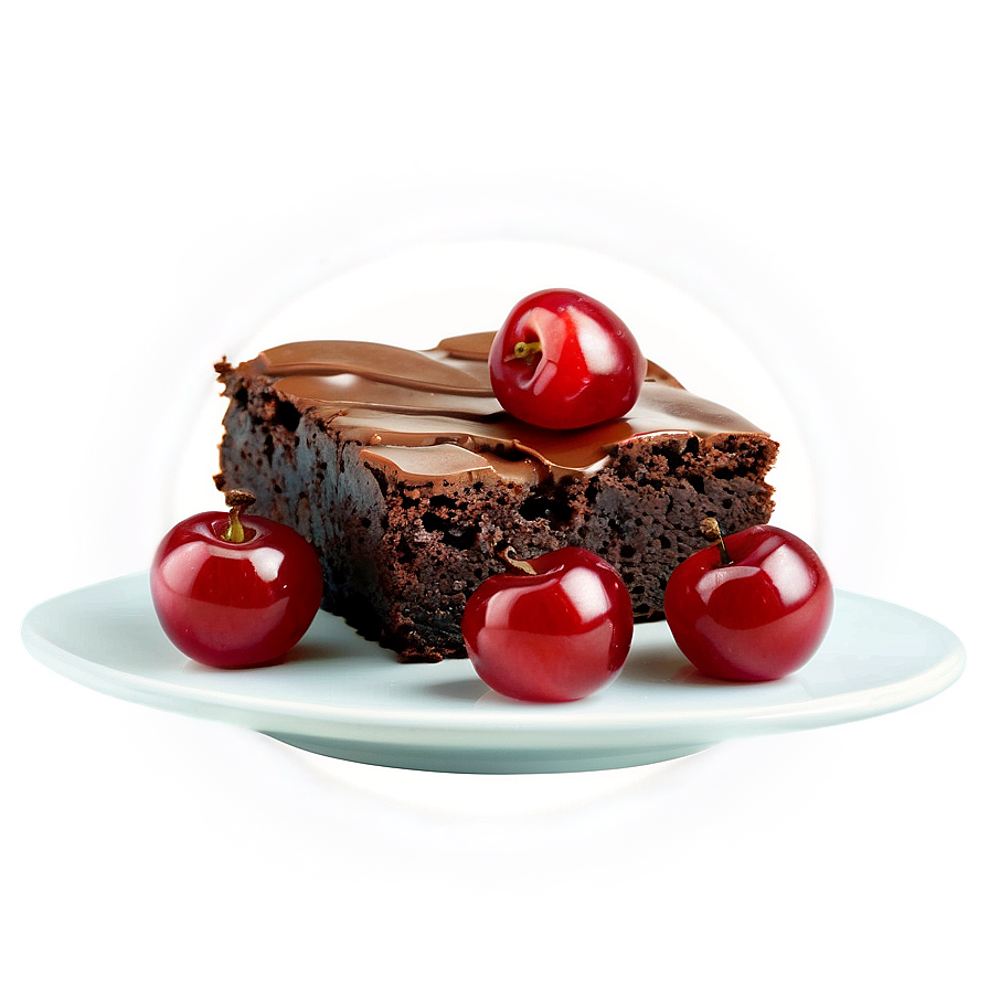 Brownie With Cherries Png Jtk PNG