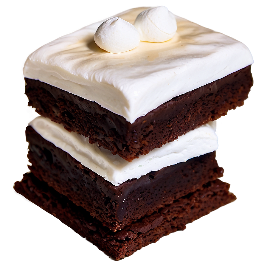 Brownie With Marshmallow Topping Png Cxr PNG