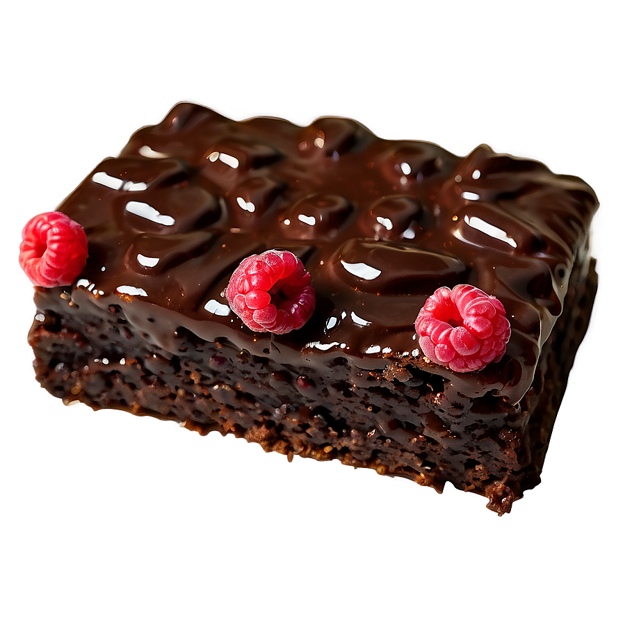Brownie With Raspberries Png 06122024 PNG