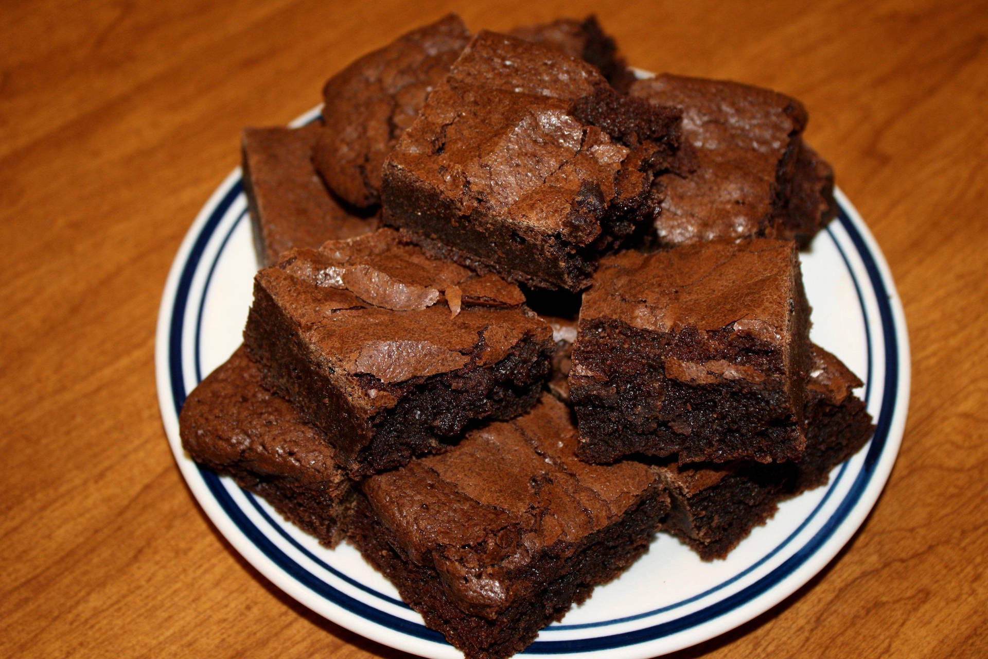 Brownies On White Plate