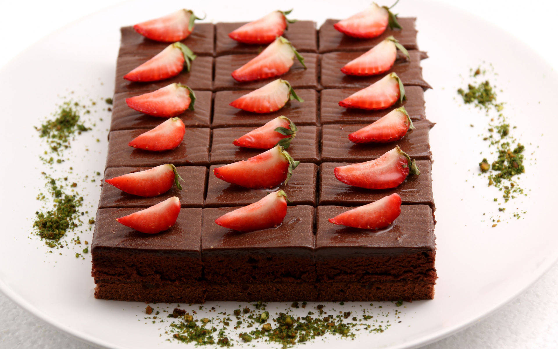 Brownies With Strawberries Picture