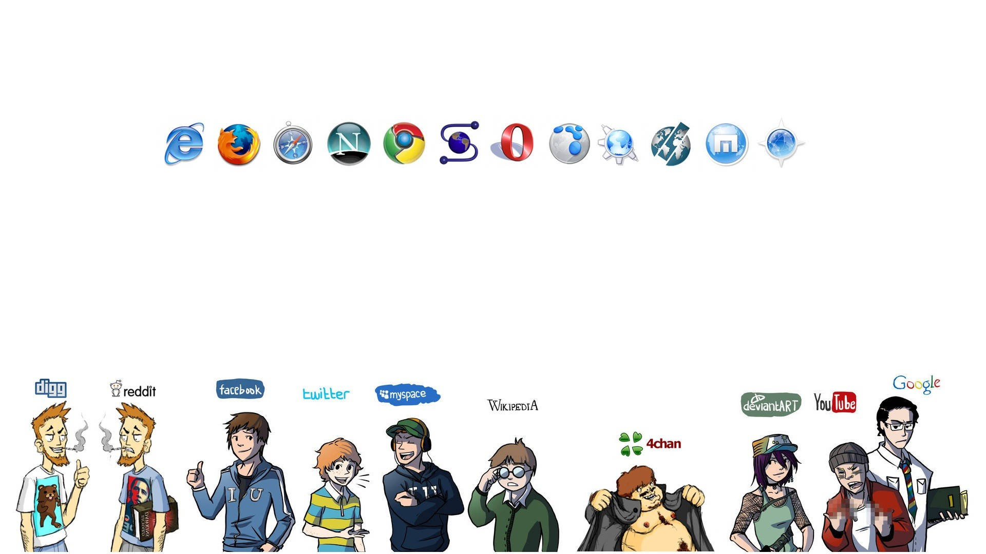 Browsers And Apps Personified Wallpaper