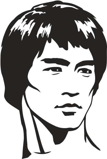 Bruce Lee Iconic Stencil Art PNG