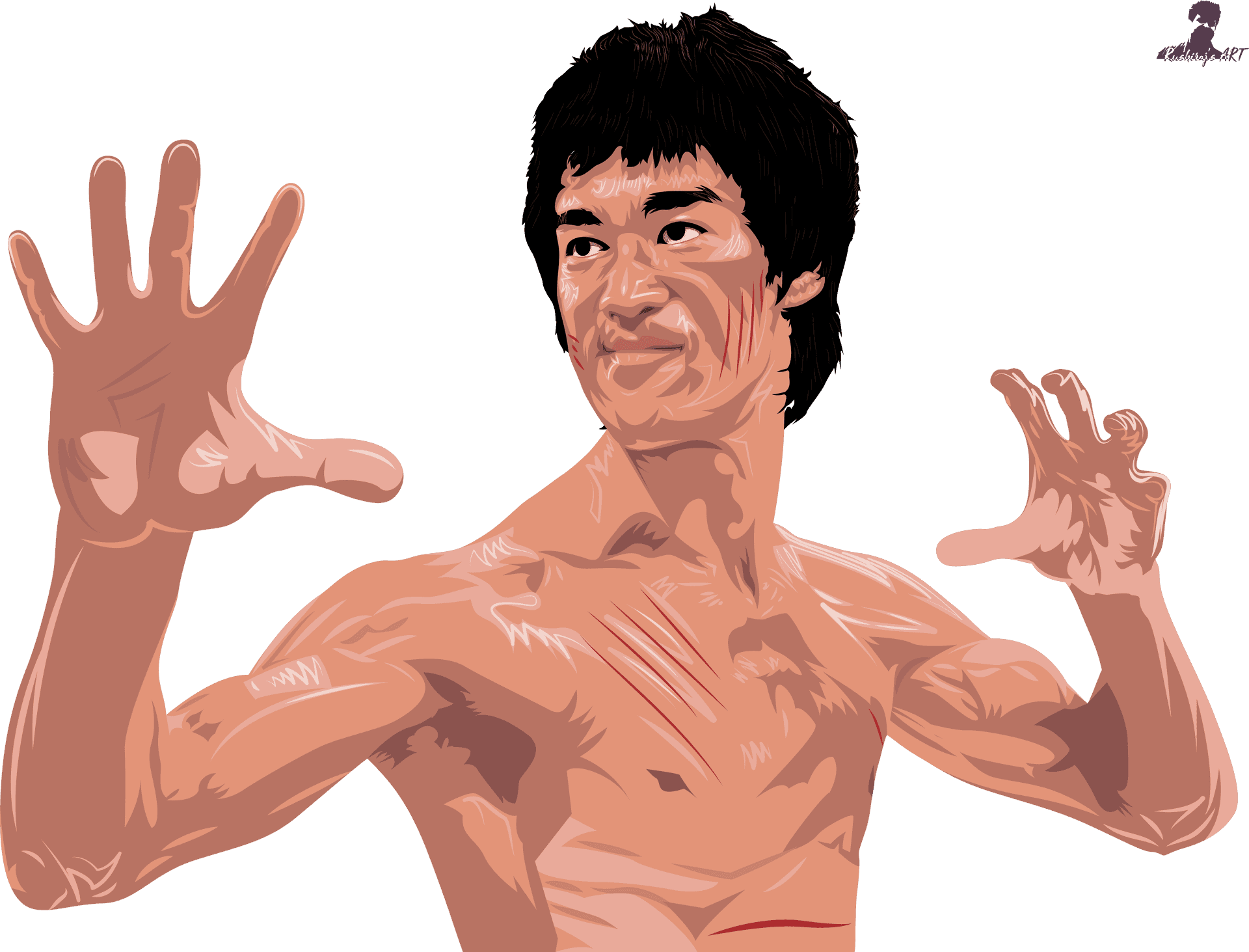Bruce Lee Martial Arts Stance PNG