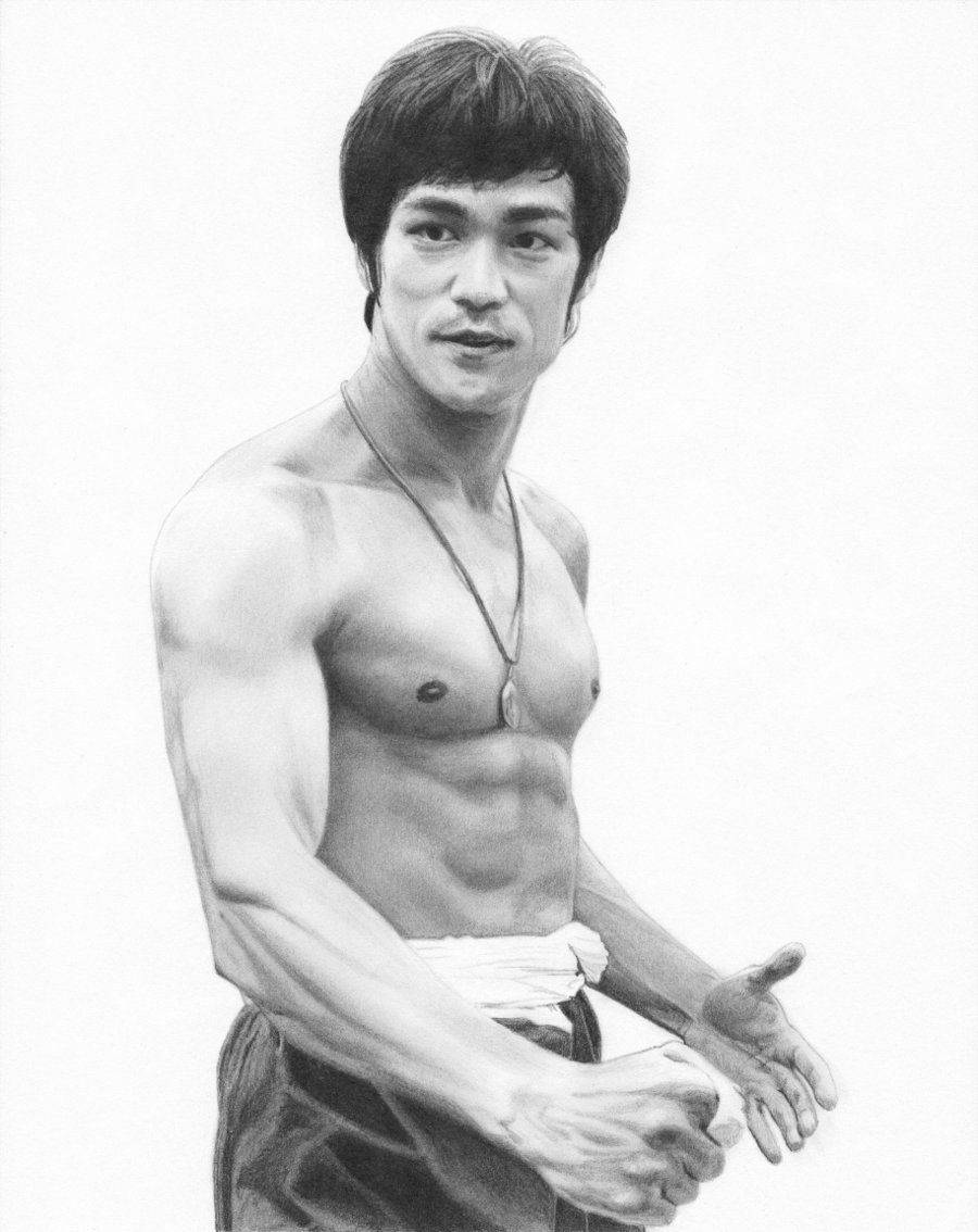 Bruce Lee Pencil Art Drawing Wallpaper