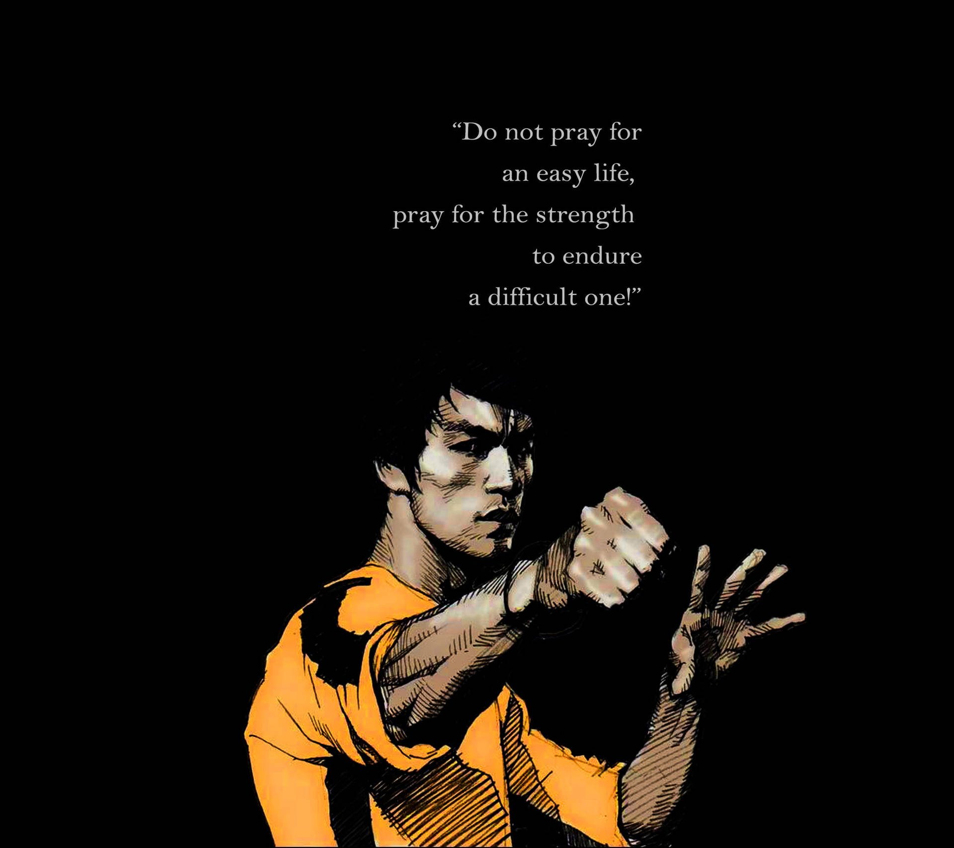 Bruce Lee Wing Chun Fighting Art Wallpaper