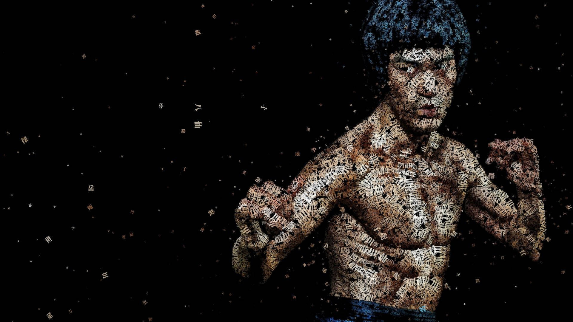 Bruce Lee Word Collage Picture