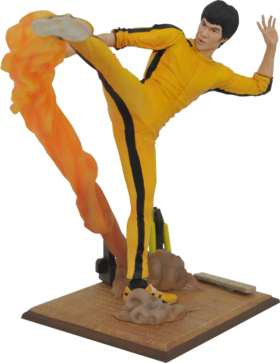 Bruce Lee Yellow Jumpsuit Action Figure PNG