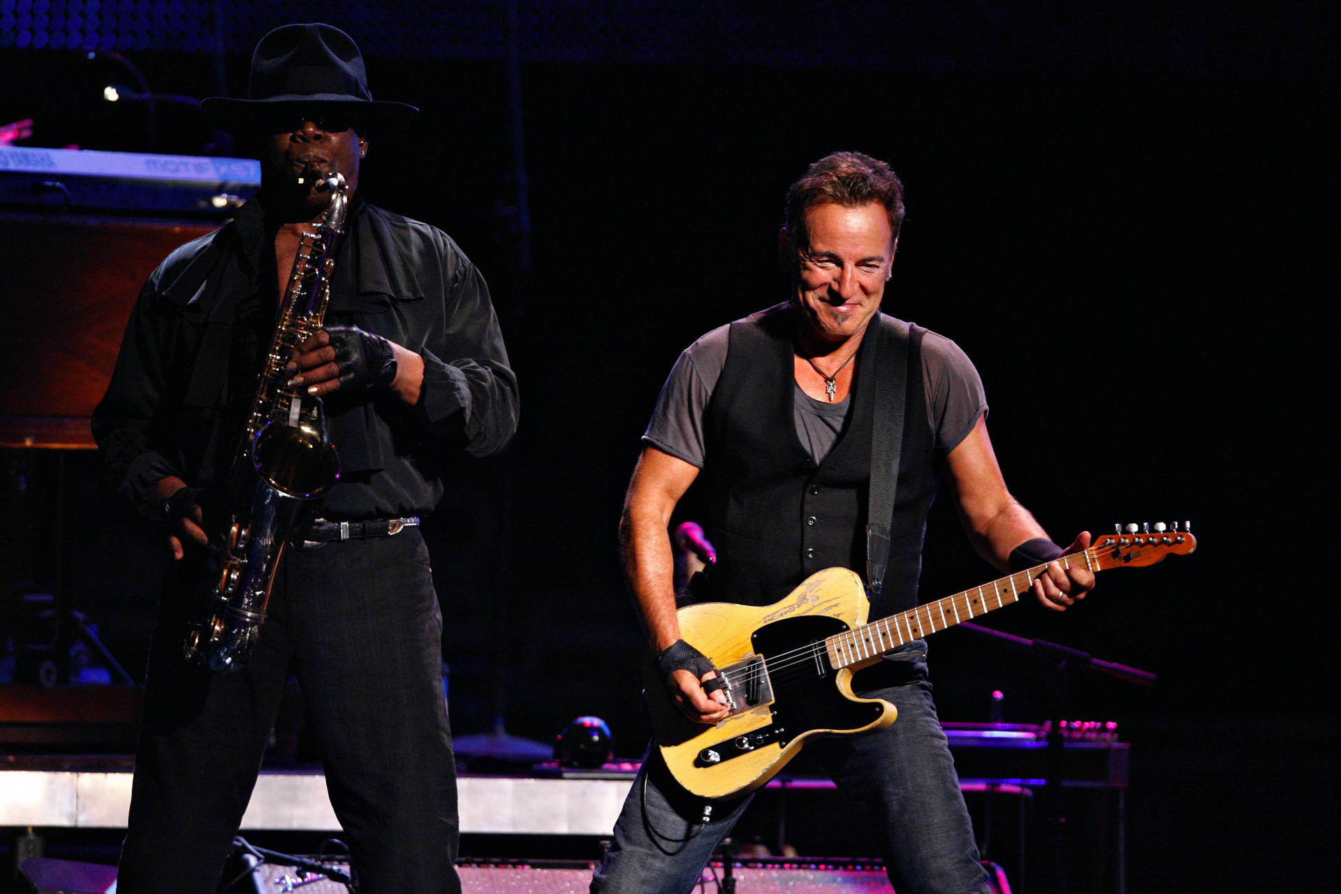 Bruce Springsteen With Clarence Clemons Wallpaper