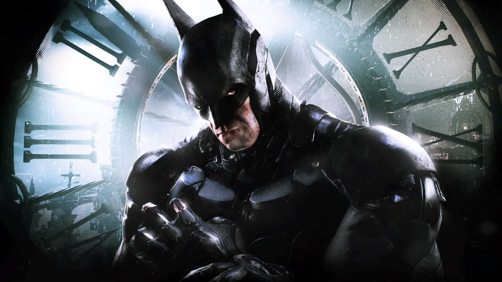 The Dark Knight - Bruce Wayne in a Pensive Moment Wallpaper
