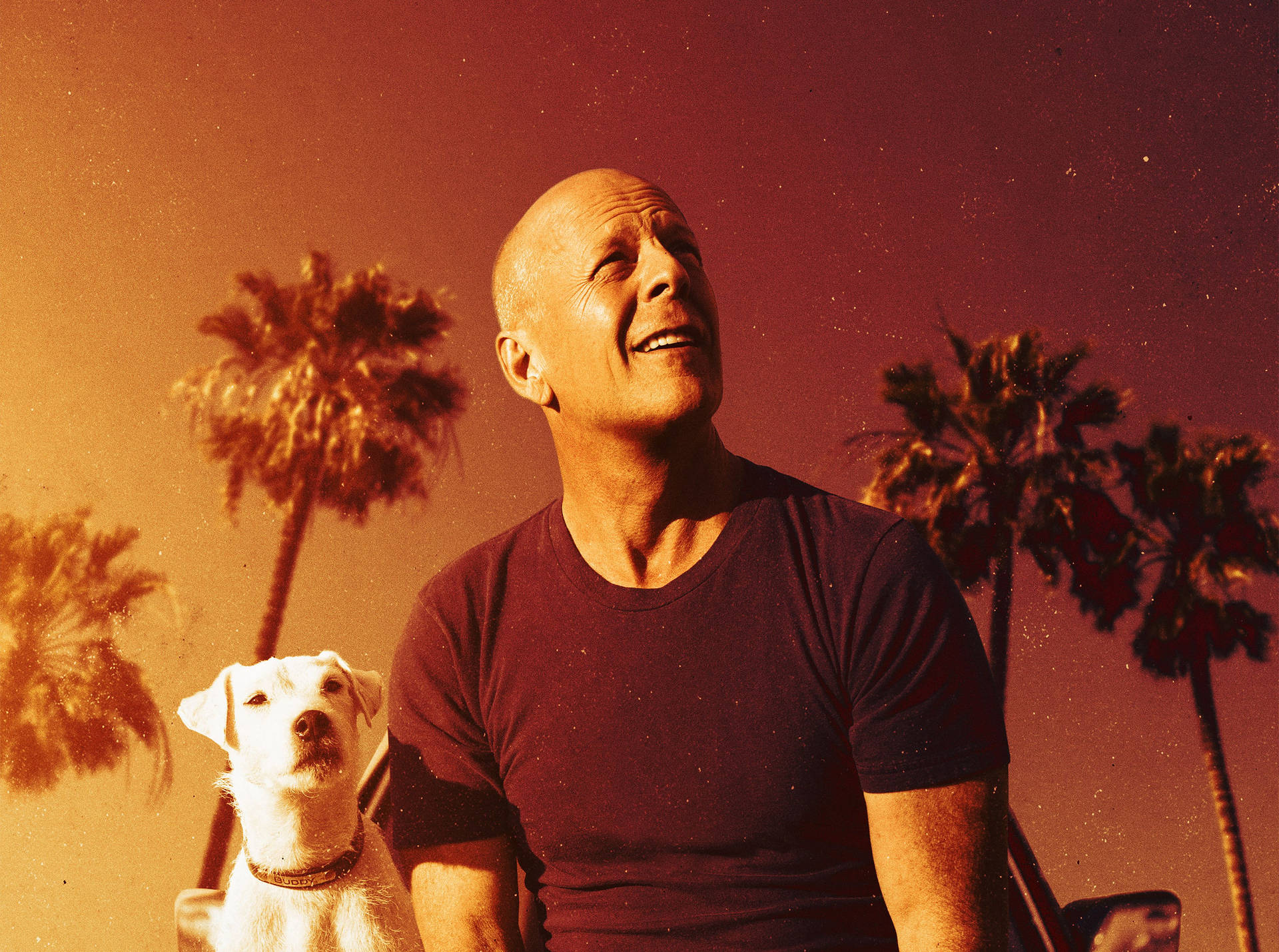 Bruce Willis And Dog Buddy
