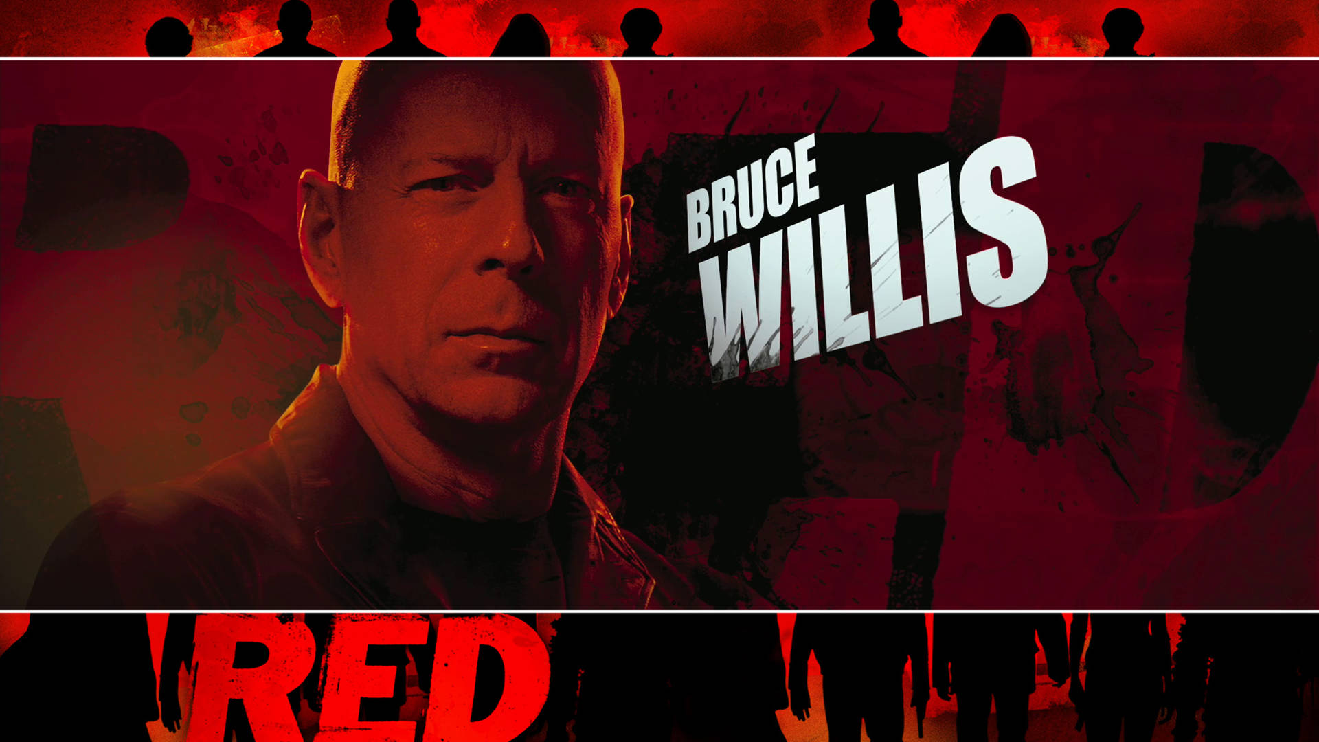 Bruce Willis Rød Æstetik Wallpaper